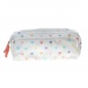 Trousse double zip Coeurs multicolores