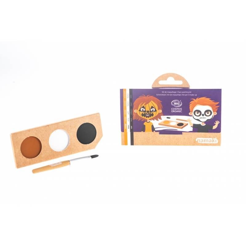Kit de maquillage BIO 3 couleurs Citrouilles et squelette Kit de maquillage BIO 3 couleurs Citrouilles et squelette