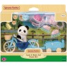 La fille panda, son vélo et sa remorque - Sylvanian Families