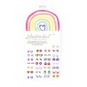 Set de 30 paires de boucles d'oreilles autocollantes - Arc-en-ciel