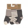 Chaussettes assorties GOTS - Anthracite/taupe T 15-18 (Lot de 3)