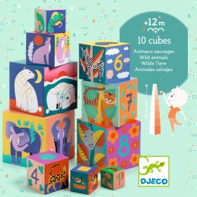 10 cubes Animaux sauvages