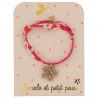 Bracelet Liberty - Mitsi fuschia fleur de sakura dorée