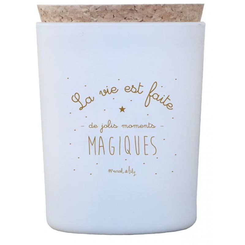 Bougie parfumée La vie est faite de moments magiques - Pistache/amande Bougie parfumée La vie est faite de moments magiques - Pistache/amande