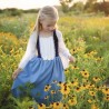 Robe de paysanne médiévale bleue, 5-6 ans