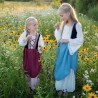 Robe de paysanne médiévale bleue, 5-6 ans