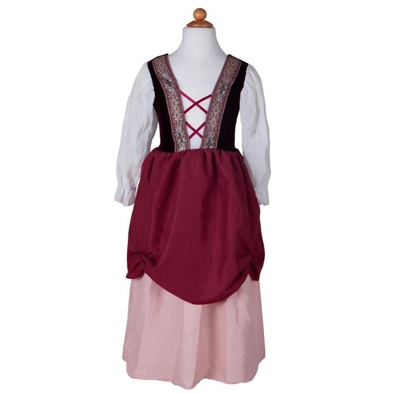 Robe de paysanne médiévale rose, 7-8 ans