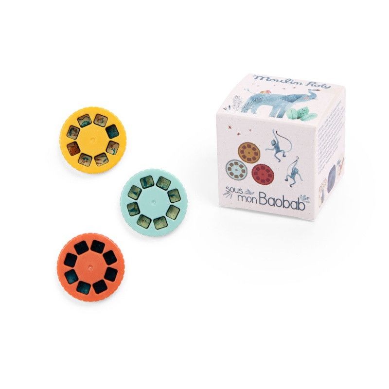 Boite de 3 disques pour lampe à histoires - Sous mon Baobab Boite de 3 disques pour lampe à histoires - Sous mon Baobab