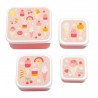 Set de 4 boîtes à tartines/goûter - Crème glacée
