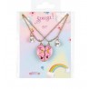 Collier d'amitié BFF coeur rose et petits coeurs