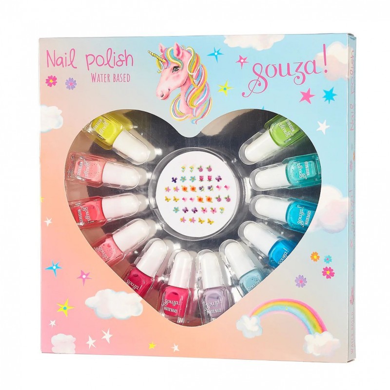 Set de 12 vernis à ongle et autocollants