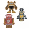 Lot de 3 autocollants textiles - Robots