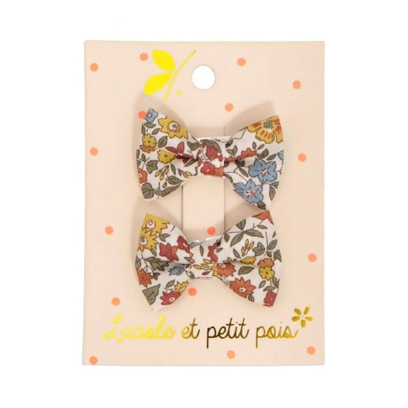 Barrettes mini papillon - Liberty Ava automne (paire)