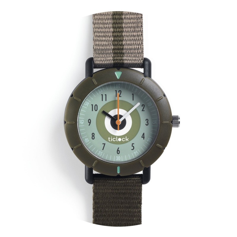 Montre cadran rotatif Ticlock - Green target