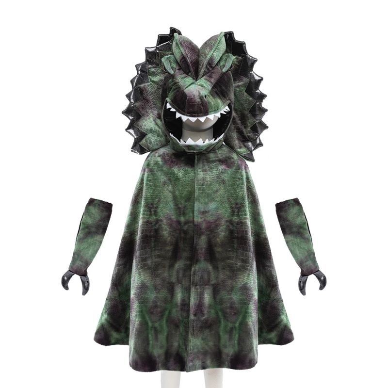 Cape de Dilophosaurus Grandasuarus avec griffes, vert/noir, 4-6 ans