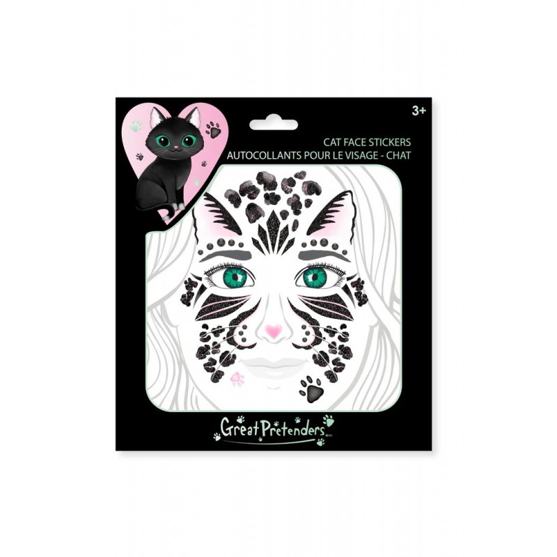 Stickers pour le visage - Chat noir Stickers pour le visage - Chat noir