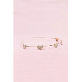Serre-tête doré coeur strass
