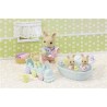 Triplés Lapin Crème et accessoires de bain - Sylvanian Families