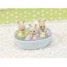 Triplés Lapin Crème et accessoires de bain - Sylvanian Families