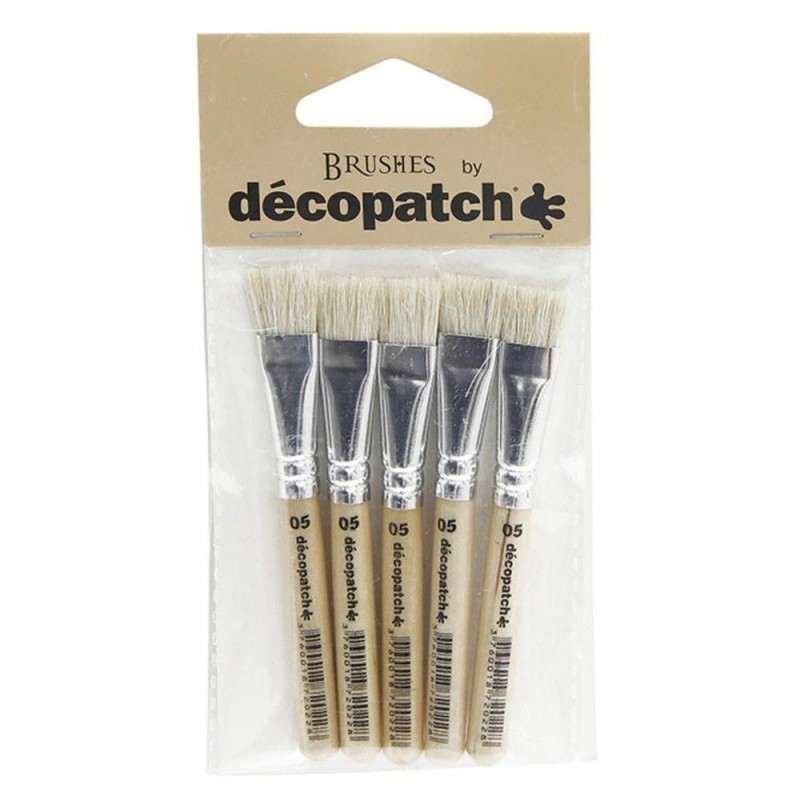 Pack de 5 petits pinceaux pure soie (Décopatch) Pack de 5 petits pinceaux pure soie (Décopatch)