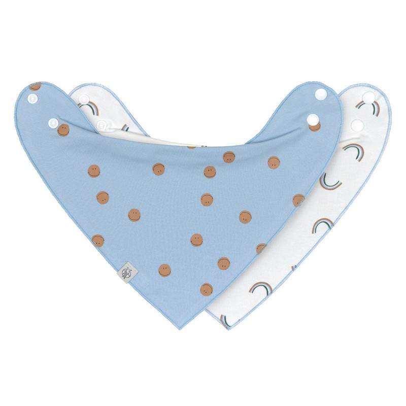 Lot de 2 bandanas avec col bénitier - Happy Rascals bleu ciel