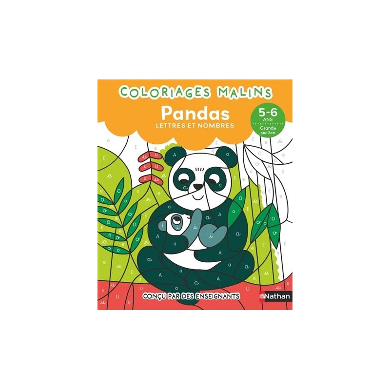 Coloriages malins - Pandas : lettres et nombres (GS)