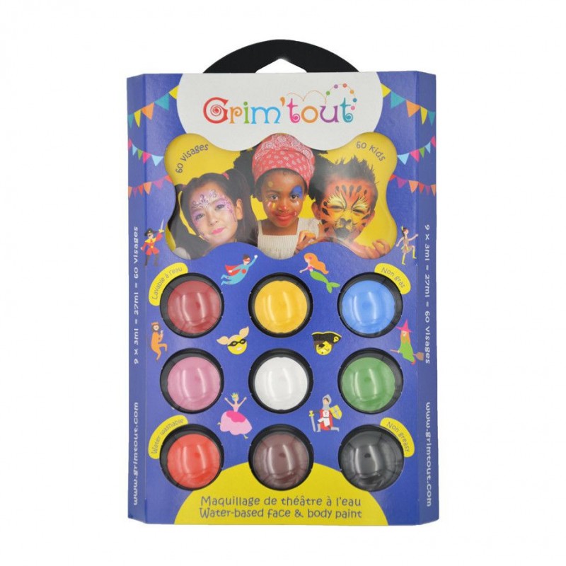 Palette de maquillage 9 couleurs - Carnaval Palette de maquillage 9 couleurs - Carnaval