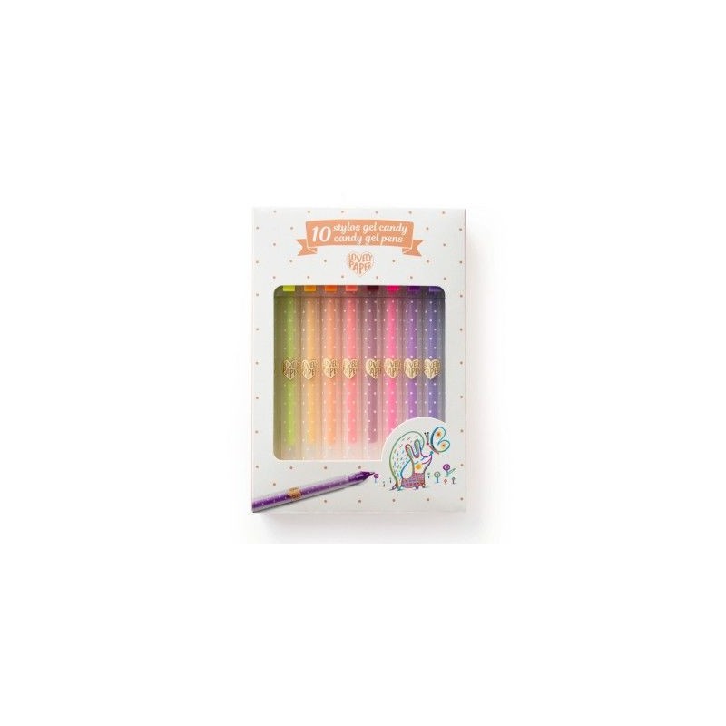 10 stylos gel candy