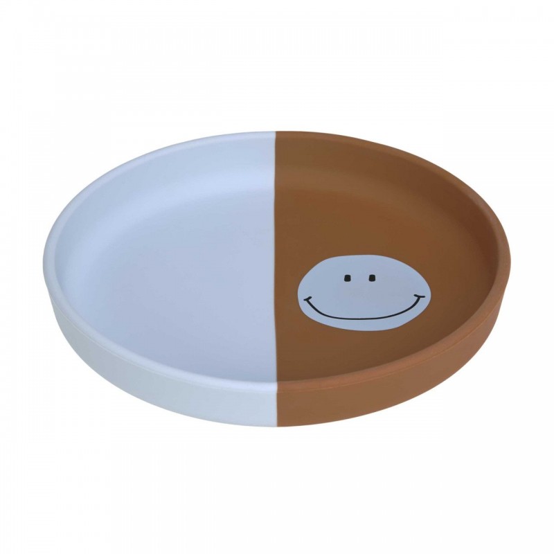Assiette en silicone - Happy Rascals Smile, bleu ciel Assiette en silicone - Happy Rascals Smile, bleu ciel