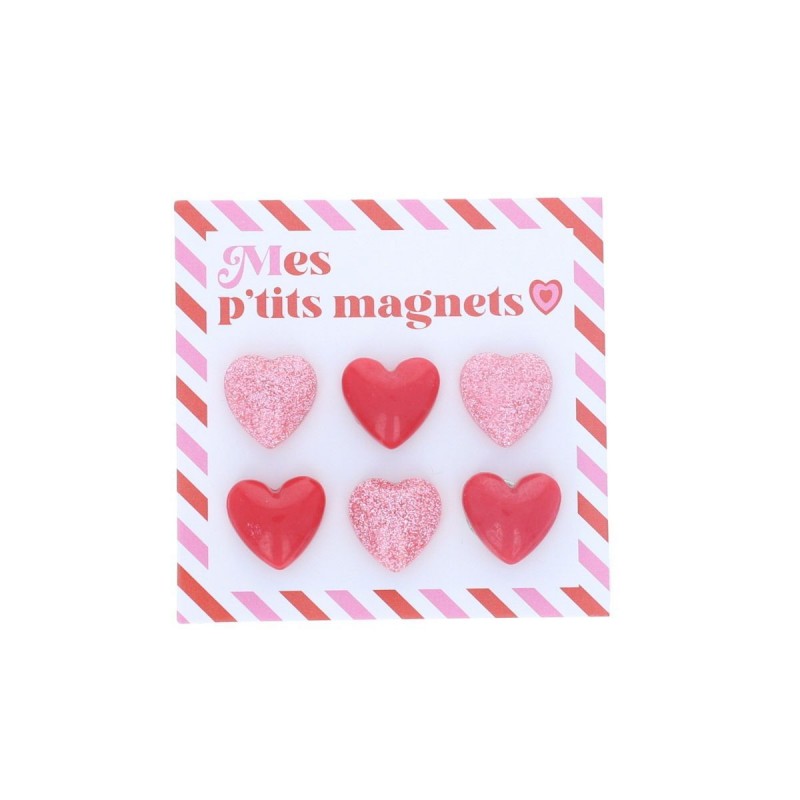 Lot de 6 aimants coeurs