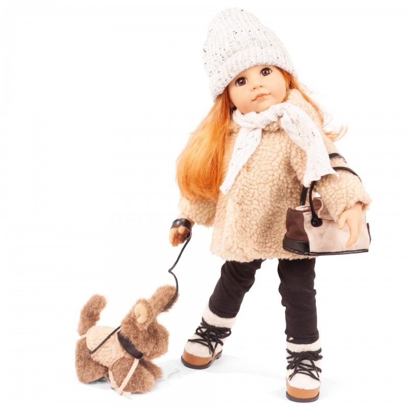 Hannah et son chien - cheveux roux, yeux bruns (50 cm) Hannah et son chien - cheveux roux, yeux bruns (50 cm)