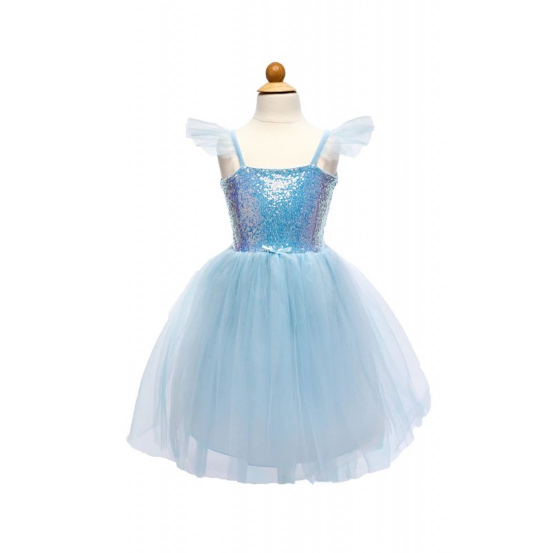 Robe de princesse à sequins - Bleu, 3-4 ans