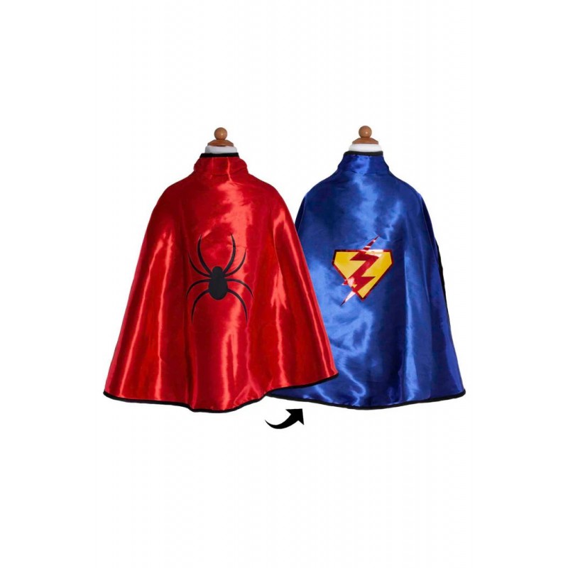 Cape de super-héros réversible avec masque, 5-6 ans