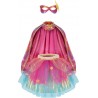 Set de super-héroïne tutu/cape/masque - Rose/or, 4-6 ans