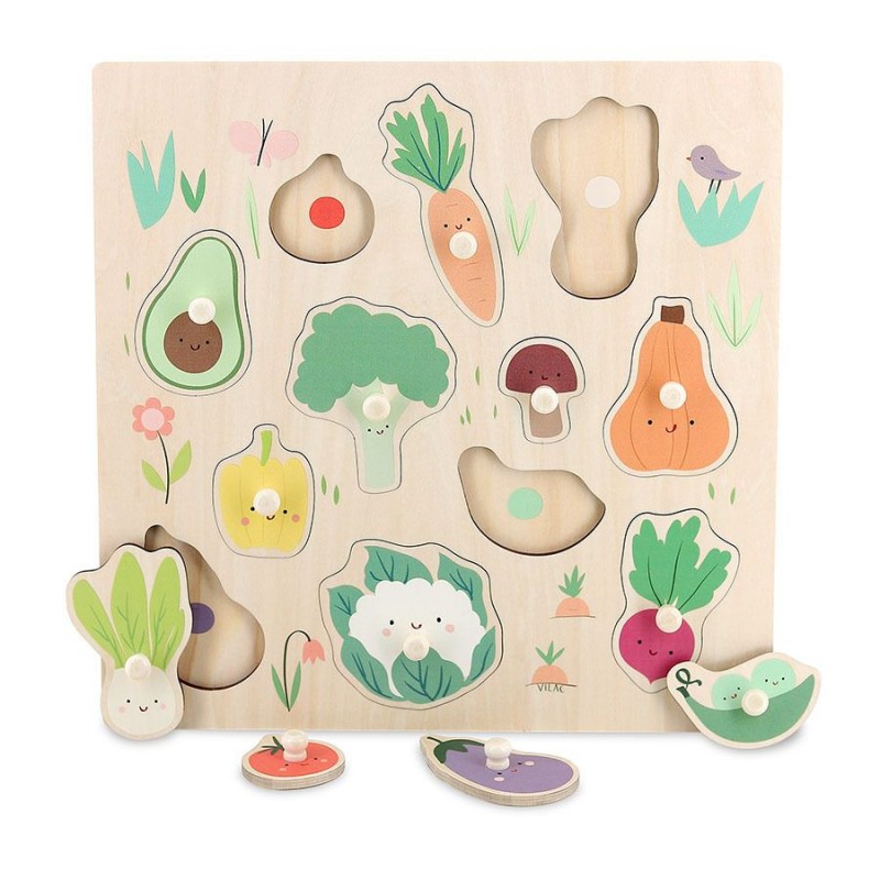 Puzzle en bois - Encastrement : les légumes du jardin Puzzle en bois - Encastrement : les légumes du jardin