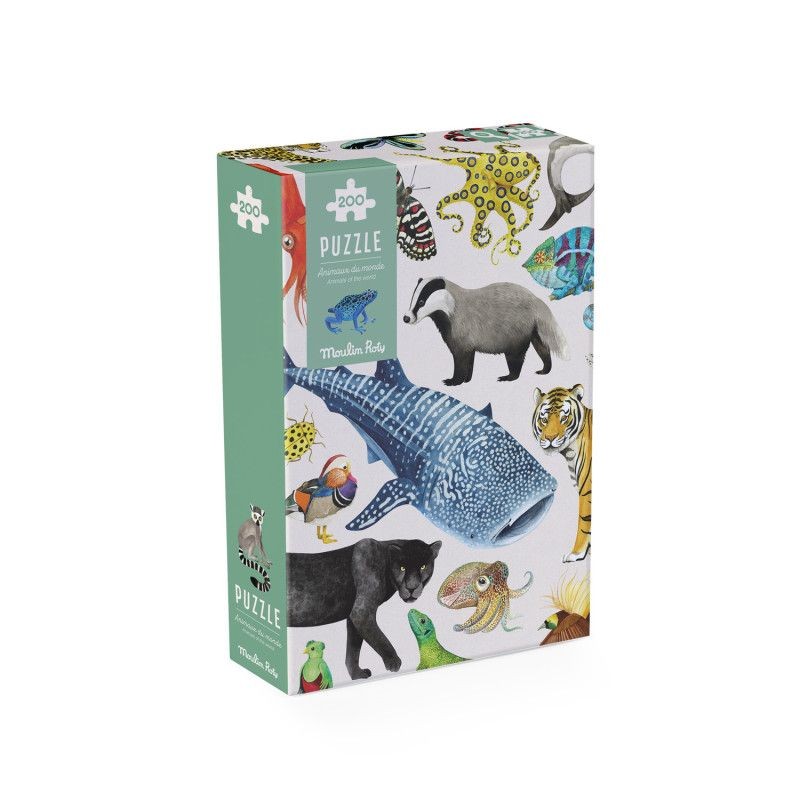 Puzzle 200 pcs Les animaux du monde - Tout autour du monde