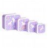Set de 4 boîtes à tartines/goûter - Rêves de licorne