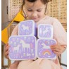 Set de 4 boîtes à tartines/goûter - Rêves de licorne
