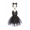 Robe de chat noir avec serre-tête, 3-4 ans