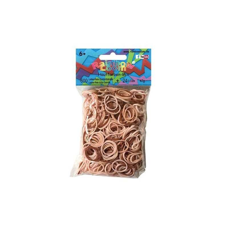 Elastiques Rainbow Loom - Mix rose pâle/brun