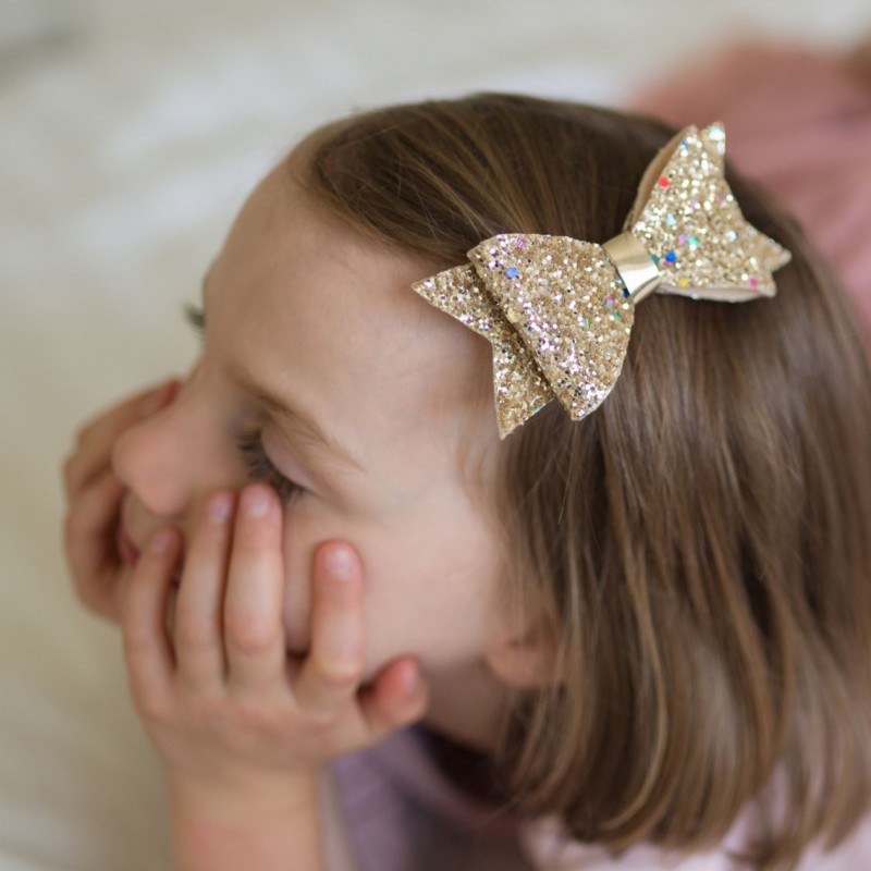 Barrette grand noeud - Gold Bow