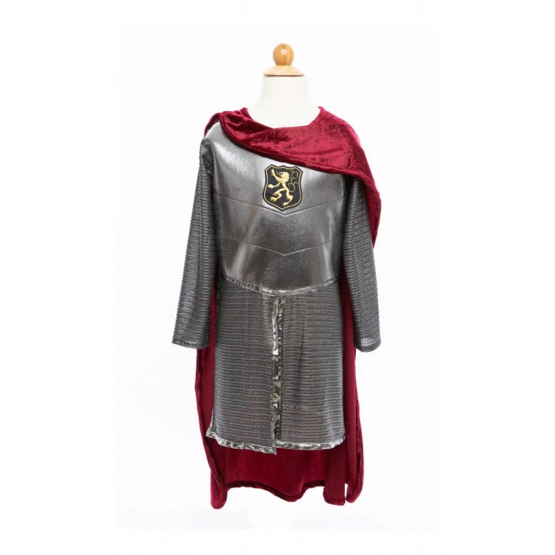 Tunique et cape de chevalier - Argent, 5-6 ans