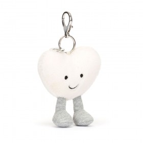 Porte-clés - Coeur crème...