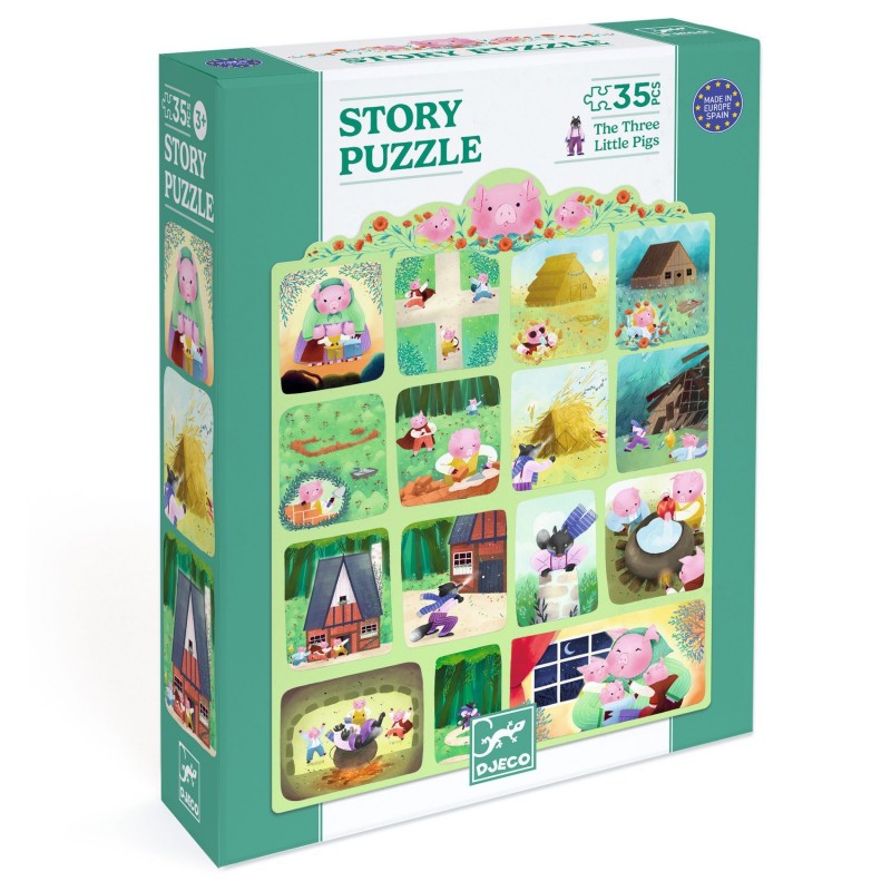 Story puzzle 35 pcs - Les trois petits cochons