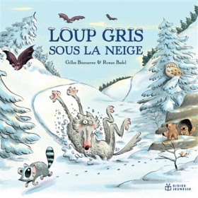 Loup gris sous la neige -...