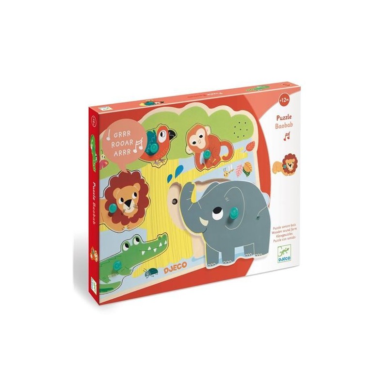 Puzzle sonore en bois Baobab