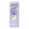 Set bouchon, paille et brosse - Licorne