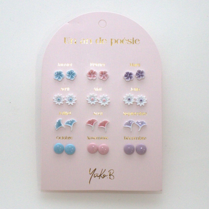 Un an de poésie - Boucles d'oreille pastel