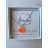 Collier et pendentif en plexiglas - Coeur orange