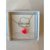 Collier (or) et pendentif en plexiglas - Coeur rose